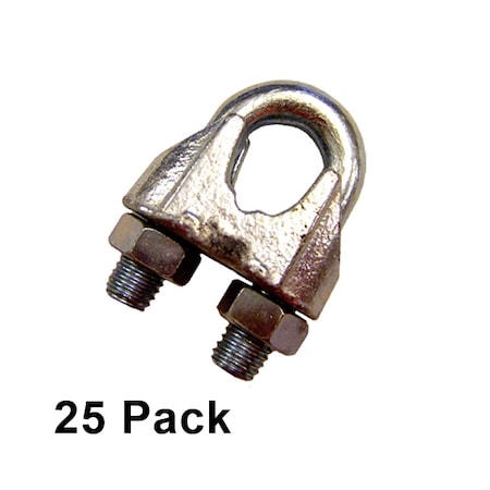 1/2 Zinc Plated Malleable Wire Rope Clip (25 Pack)
